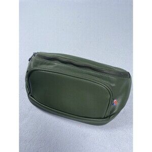 Kibou Travel Diaper Bag/ Fanny Pack Vegan Leather Green Color Zipper Compact